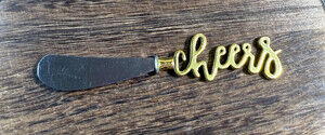 Gold Handle CHEERS Cheese Spreader Happy New Years